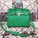 Hermes Birkin H25 litchi grain green JH01778gC81