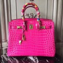 Hermes Birkin Tote Bag Croco Leather BK35 rose JH01461mR19