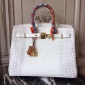 Hermes Birkin Tote Bag Croco Leather BK35 white JH01472iO55