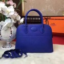 Hermes Bolide Original Togo leather Tote Bag HB31 blue JH01580Js36