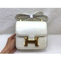 Hermes Constance Bag Croco Leather 3326 White JH01672Oj66