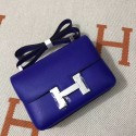 Hermes Constance Bag Epsom calfskin H0713 blue silver-Tone Metal JH01370Am73