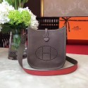 Hermes Evelyne original togo leather mini Shoulder Bag H1187 grey JH01566Li93