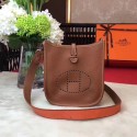 Hermes Evelyne original togo leather mini Shoulder Bag H1187 Light brown JH01560ki86