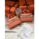 Hermes Kelly 19cm Shoulder Bags Epsom Leather KL19 pink JH01177pb81