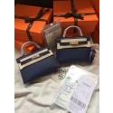 Hermes Kelly 19cm Shoulder Bags Epsom Leather KL19 Royal Blue JH01178Za30