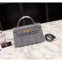 Hermes Kelly 19cm Tote Bag crocodile Leather KL19 grey JH01477eR54