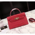 Hermes Kelly 19cm Tote Bag crocodile Leather KL19 red JH01476nr44