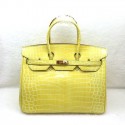 Hermes Kelly 35cm Tote Bag Croco Leather K35 Yellow JH01656HM85