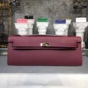 Hermes Kelly Clutch Epsom calfskin H0588 fuchsia JH01495tk46