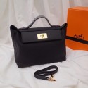 Hermes Kelly togo Leather Tote Bag H2424 black JH01263bM53