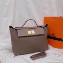 Hermes Kelly togo Leather Tote Bag H2424 grey JH01261mT16