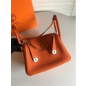 Hermes Lindy togo Original Leather Shoulder Bag 5086 orange JH01611Dd98