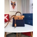 Hermes mini Herbag Original Canvas Leather & Calfskin 45987 Royal&brown JH01184lH78