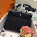 Hermes mini Herbag Original Canvas Leather & Calfskin 45988 Black JH01158Zg66