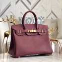 Hermes original Epsom Leather HB35O Burgundy&gold Metal JH01246SL88