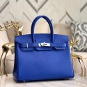 Hermes original Epsom Leather HB35O Electro optic blue&silver Metal JH01255Ea63