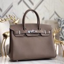 Hermes original Epsom Leather HB35O grey&silver Metal JH01247fo19