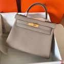 Hermes original Togo leather kelly bag KL320 grey JH01393bz90