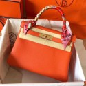 Hermes original Togo leather kelly bag KL320 orange JH01397lU52