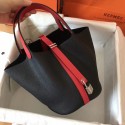 Hermes Picotin Lock PM Bags Original Leather H8688 black&red JH01343DW49