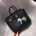 Hermes Real ostrich leather birkin bag BK35 black JH01448sX32