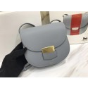 High Quality Celine Compact Trotteur Cattle leather Mini Shoulder Bag 1268 light gray JH06185My83