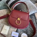 High Quality CHLOE Tess leather and suede cross-body bag 3S152 Burgundy JH08870WY31