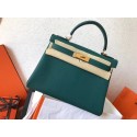 High Quality Fake Hermes original Togo leather kelly bag KL320 green JH01391nD19