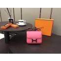 High Quality Hermes Constance Original Leatehr mini Shoulder Bag 8006 rose JH01620GY92