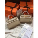 High Quality Hermes Kelly 19cm Shoulder Bags Epsom Leather KL19 grey JH01174bo33