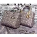 High Quality Imitation Dior Small Lady Dior Bag Sheepskin Leather CD6322 Grey JH07425YP94