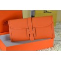 High Quality Replica 2015 hermes jige elan long clutch bag epsom leather orange 509058 JH01882tp21