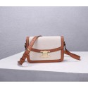 Hot Celine TEEN TRIOMPHE BAG IN TRIOMPHE CANVAS AND CALFSKIN CL87368 white JH05838Ho45