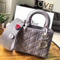 Imitation 1:1 Dior lucky badges Original sheepskin Tote Bag 88034 grey JH07615LT32