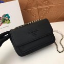 Imitation 1:1 Prada Calf leather shoulder bag 3011 black JH05255LT32