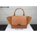 Imitation 2015 Celine classic nubuck leather with plain weave with crocodile 3345 light coffee JH06546aM93