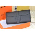 Imitation 2015 hermes jige elan long clutch bag epsom leather black 509058 JH01875pd51