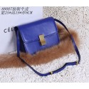 Imitation Celine Classic Box Small Flap Bag Calfskin 88007 Blue JH06384mf57