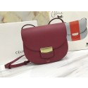 Imitation Celine Compact Trotteur Cattle leather Mini Shoulder Bag 1268 red JH06178HE81