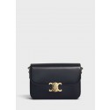 Imitation CELINE MEDIUM TRIOMPHE BAG IN SHINY CALFSKIN CL87363 BLACK JH06002Rd46