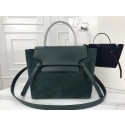 Imitation Celine mini Belt Bag Suede Leather A98310 green JH06215vK93