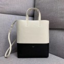 Imitation Celine Original Leather CABAS Bag 189813 White&Black JH05867Ad61