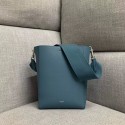 Imitation CELINE SANGLE SMALL BUCKET BAG IN SOFT GRAINED CALFSKIN 189303 BLUE JH05956aM93