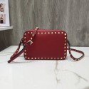 Imitation Cheap VALENTINO Rockstud leather cross-body bag 97410 red JH09856wG78