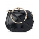 Imitation CHLOE Small Nile patent leather bracelet bag 3E1302 black JH08877Ru69