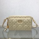 Imitation DIOR CARO DOUBLE POUCH Supple Cannage Calfskin S5037U Beige JH06774hu72