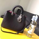 Imitation Dior Diorissimo Bag in Original Grainy Leather CD0678 black & silver-Tone Metal JH07484dm74