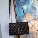 Imitation Fashion SAINT LAURENT Angie quilted leather shoulder bag 568906 black JH07901Ft19