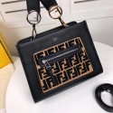 Imitation Fendi KAN I F leather bag 8DH844 black JH08670bM57